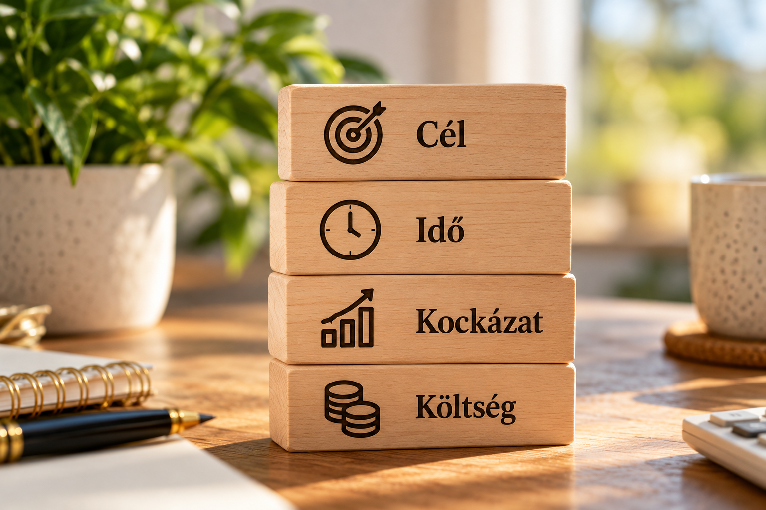 Fakockák: Cél, Idő, Kockázat, Költség